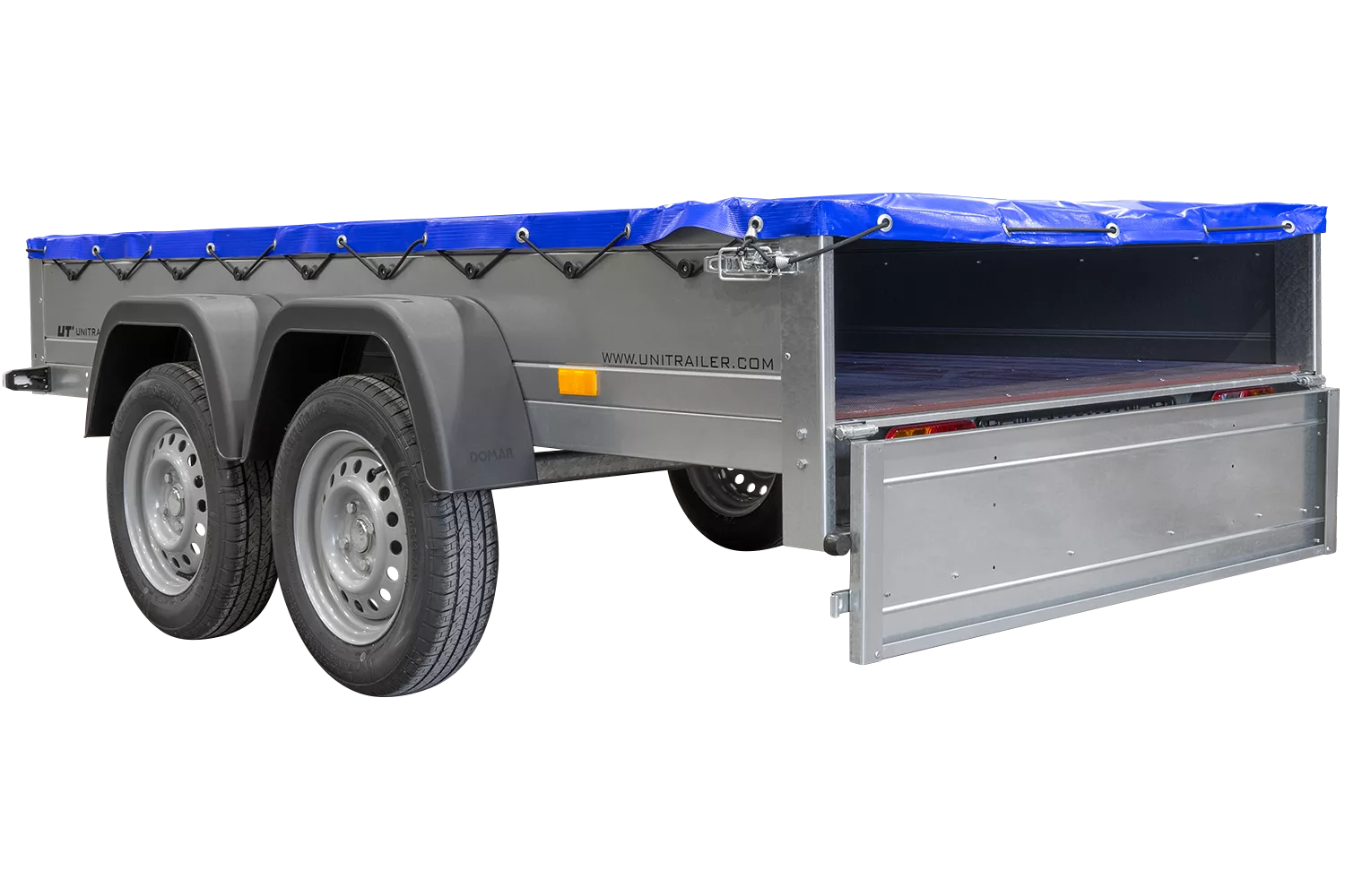 Garden Trailer 264/2 Kipp Mit Stützrad, Planenträger Und Blauer Flachplane-Neu – Bild 3