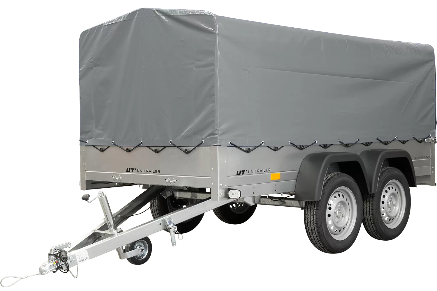 Unitrailer Garden Trailer Anhänger 264/2 Kipp Mit Stützrad, Spriegel Und Grauer Plane-Neu – Bild 7