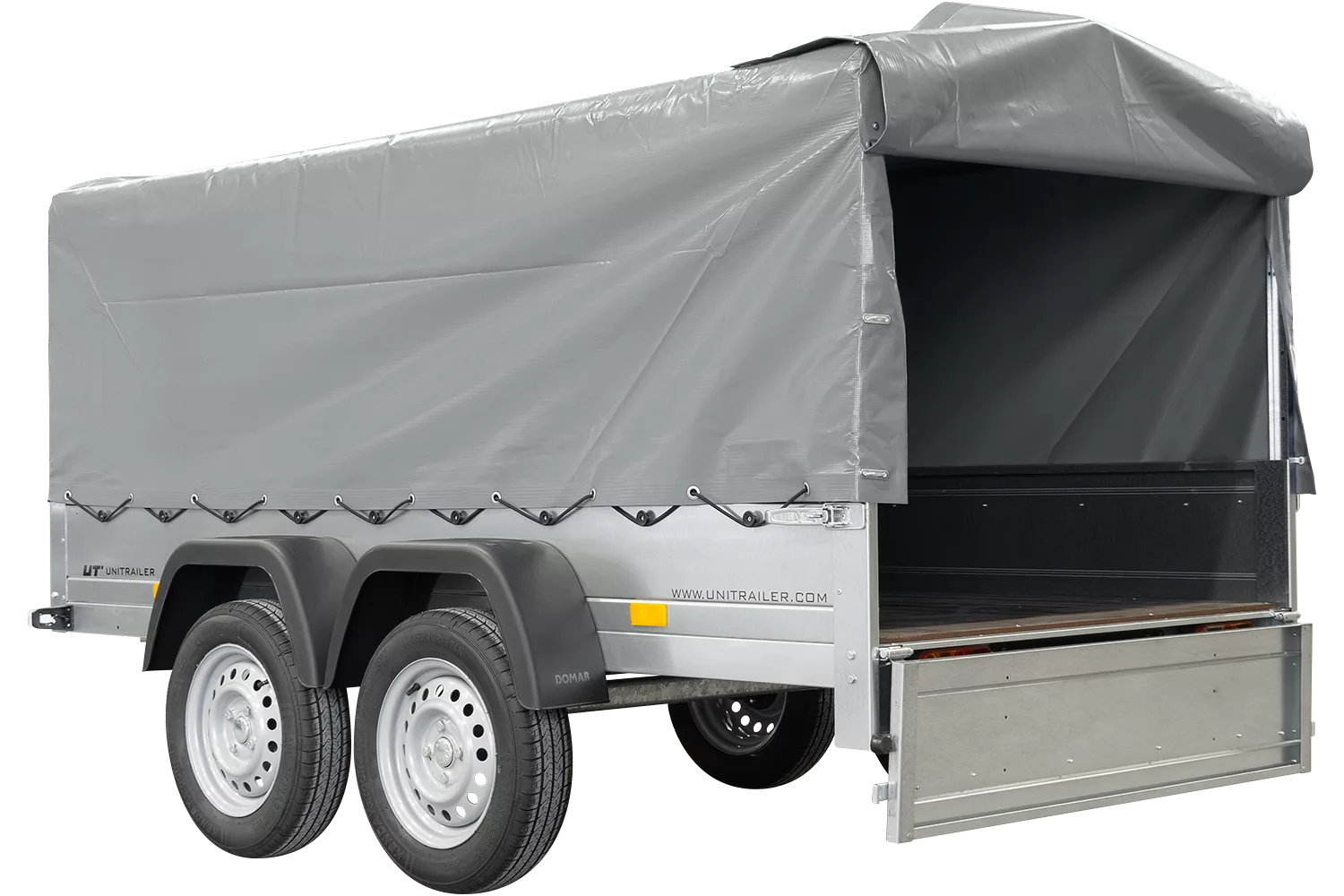 Unitrailer Garden Trailer Anhänger 264/2 Kipp Mit Stützrad, Spriegel Und Grauer Plane-Neu – Bild 2