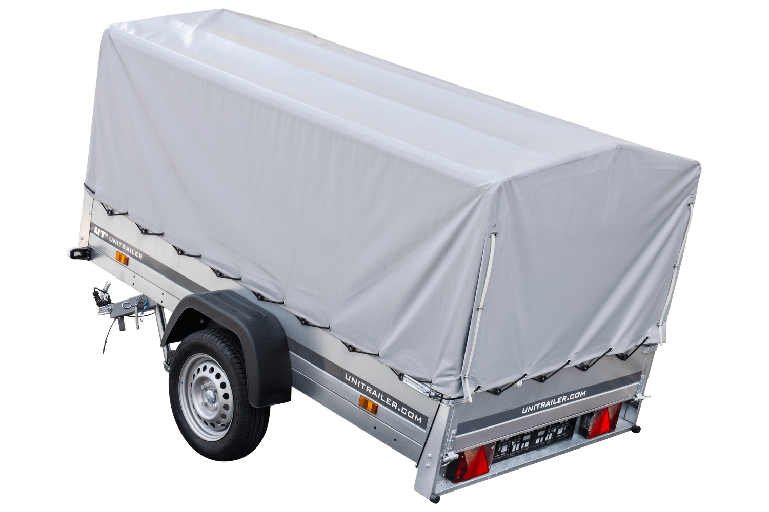 Anhänger Pkw 230×125 Garden Trailer 230 KIPP Unitrailer 750 kg mit Stützrad, Hochplane und Hochspriegel-Neu – Bild 3
