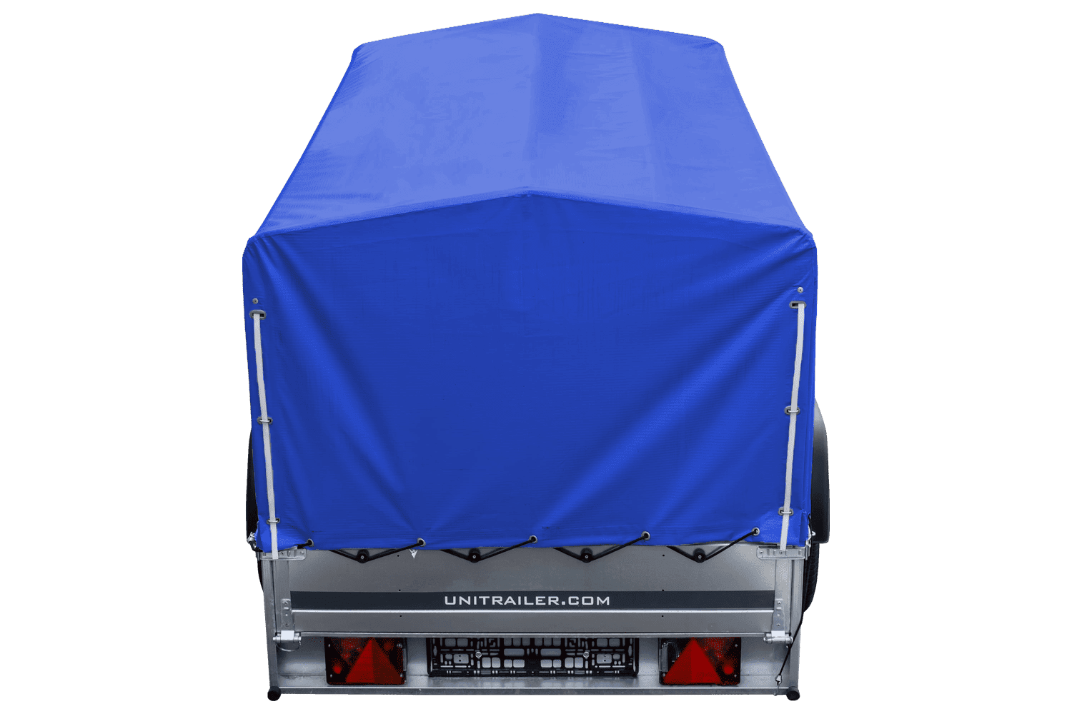 Auto Anhänger 230×125 Garden Trailer 230 KIPP Unitrailer 750 kg mit Stützrad, blauer Hochplane und Hochspriegel-Neu – Bild 7