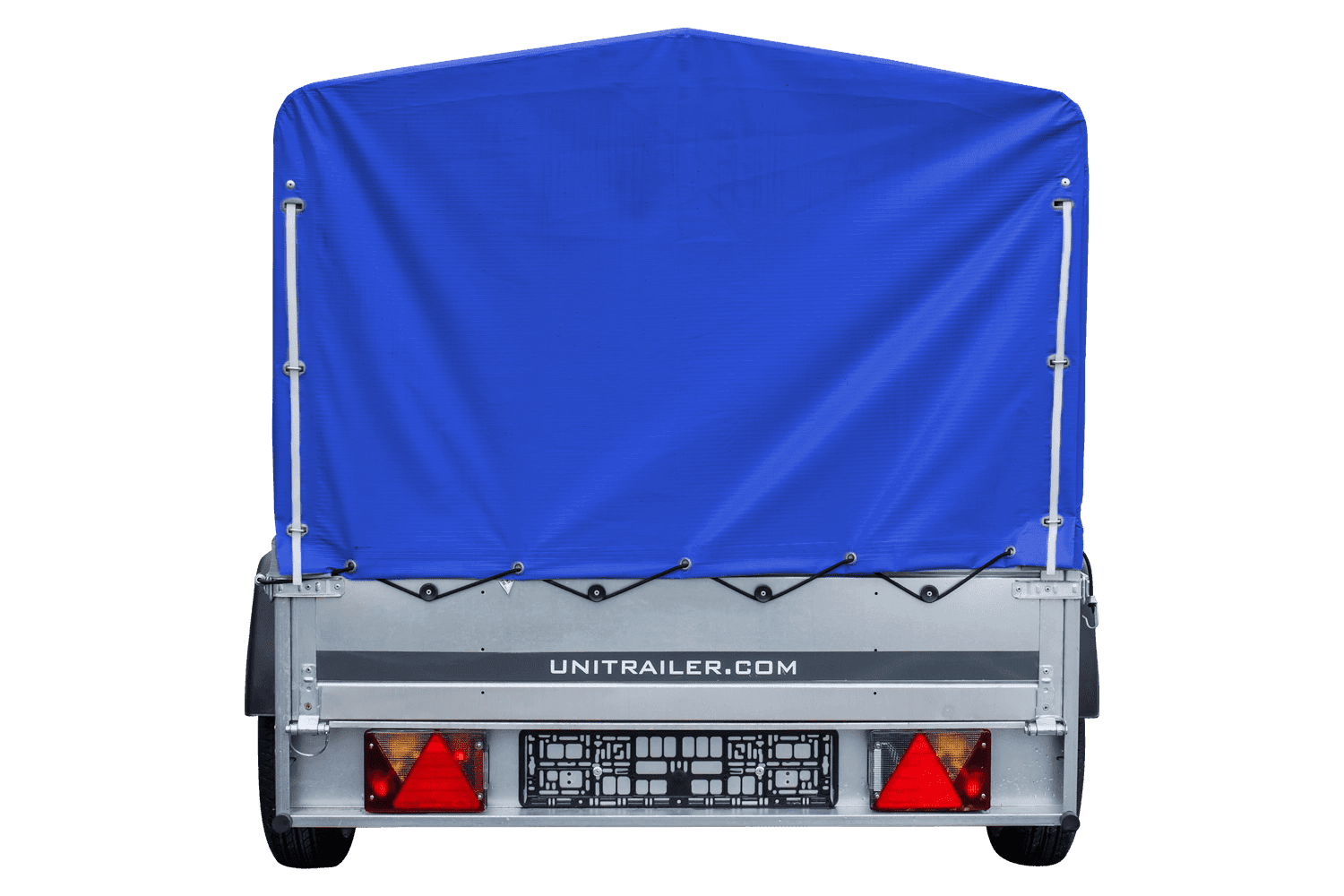 Auto Anhänger 230×125 Garden Trailer 230 KIPP Unitrailer 750 kg mit Stützrad, blauer Hochplane und Hochspriegel-Neu – Bild 3