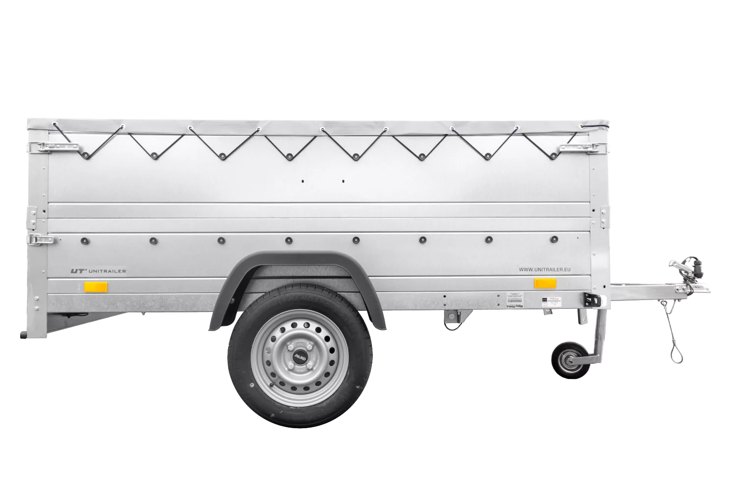 Faltbarer Anhänger Garden Trailer 230 KIPP mit zusätzlichen Bordwänden, Stützrad und Flachplane-Neu – Bild 4