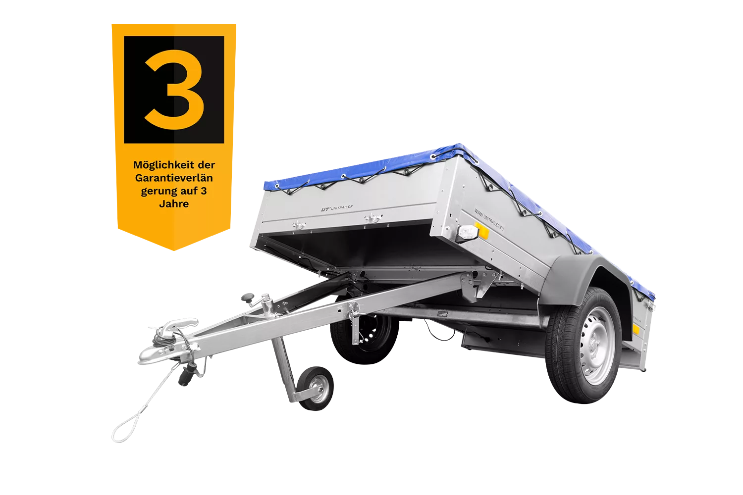 Garden Trailer 201 KIPP mit Flachplane, Stützrad und Planenträgern-Neu – Bild 3