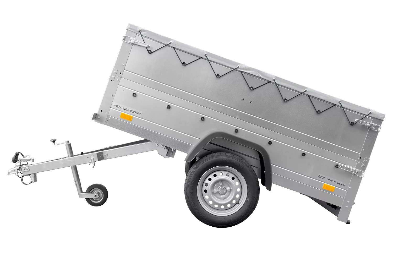 Kippbarer Pkw Anhänger Garden Trailer 200 KIPP mit zusätzlichen Bordwänden, Stützrad und Flachplane-Neu – Bild 6