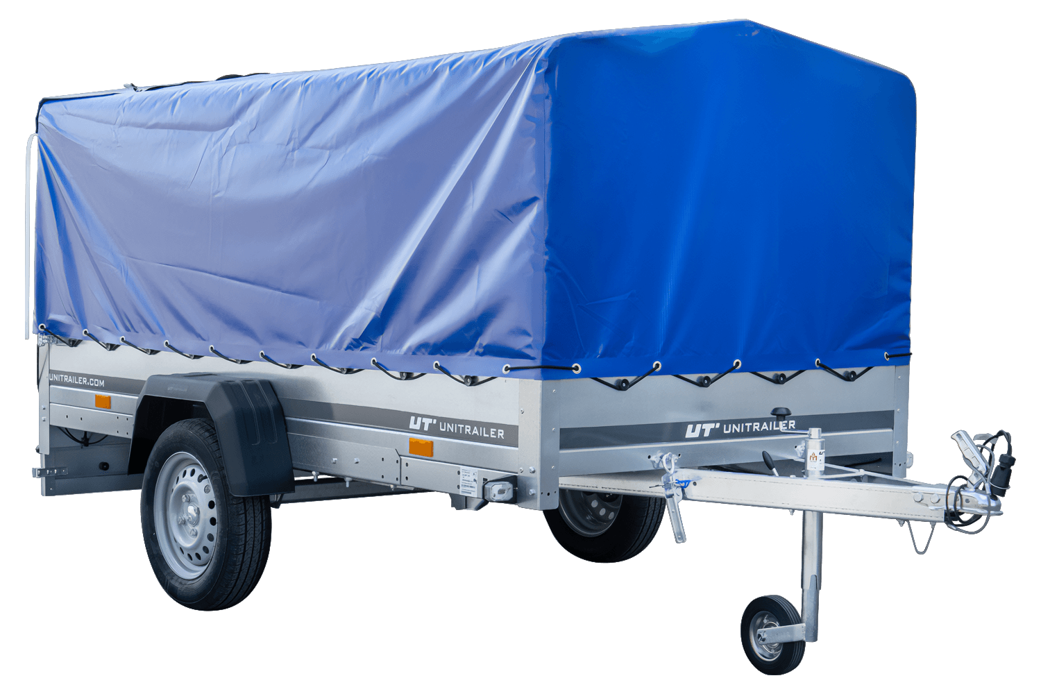 Langer PKW-Anhänger Garden Trailer 264 KIPP mit Hochplane, Spriegel und Stützrad-Neu – Bild 5