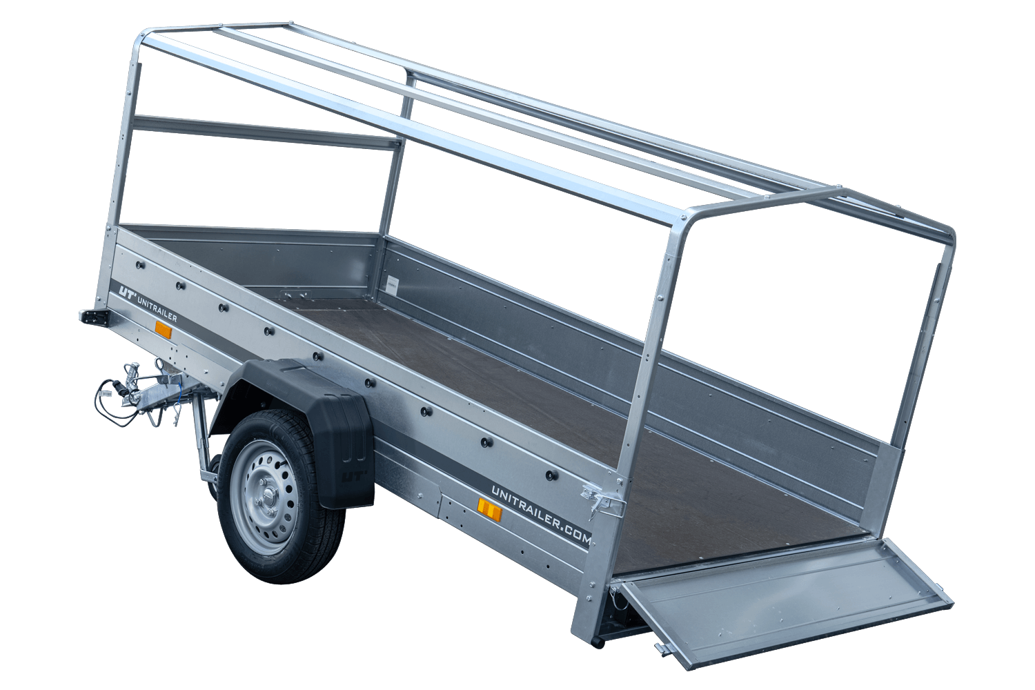 Langer PKW-Anhänger Garden Trailer 264 KIPP mit Hochplane, Spriegel und Stützrad-Neu – Bild 3