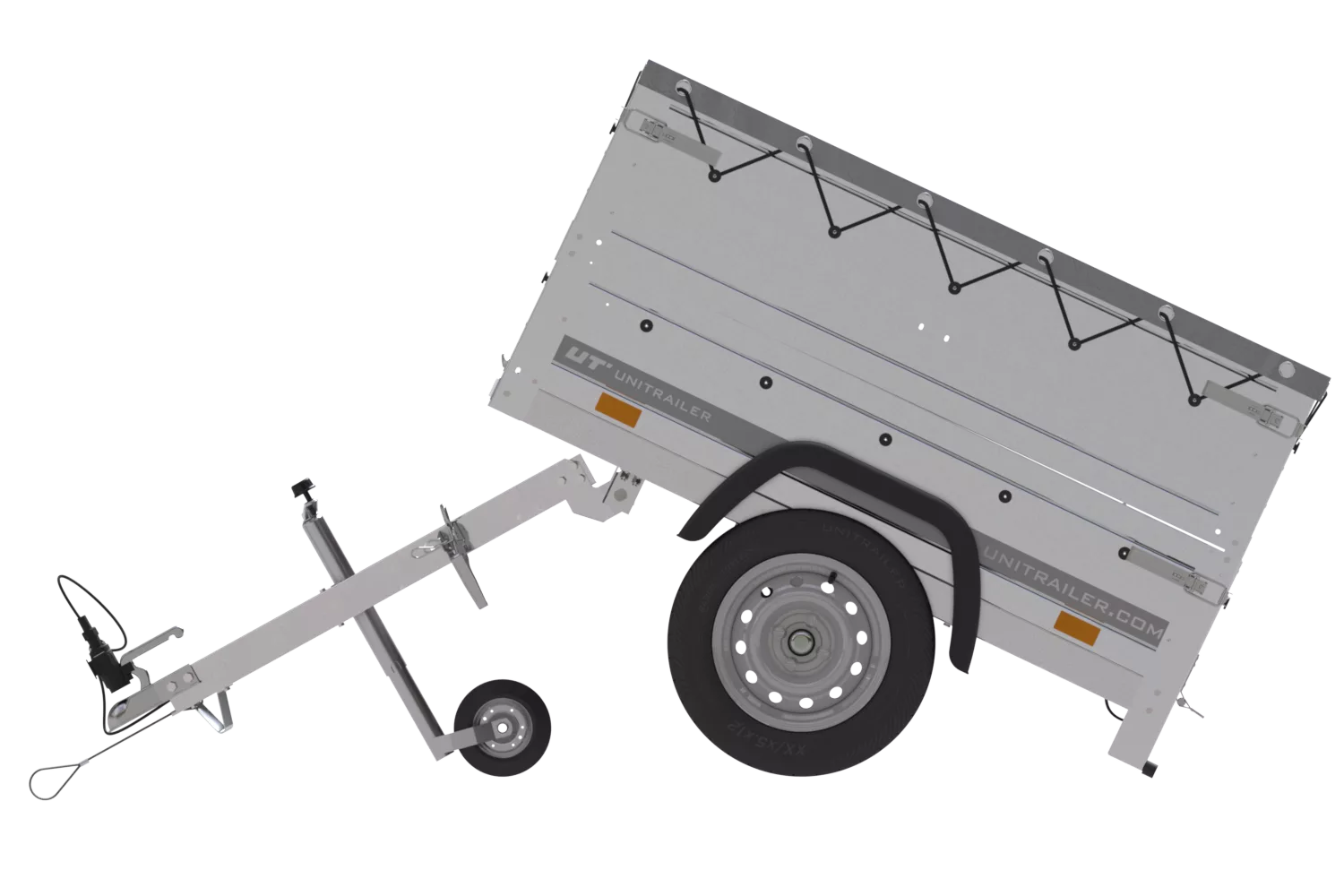Neu Anhänger Garden Trailer 150 KIPP mit zusätzlichen Bordwänden, Stützrad und Flachplane-Neu – Bild 6