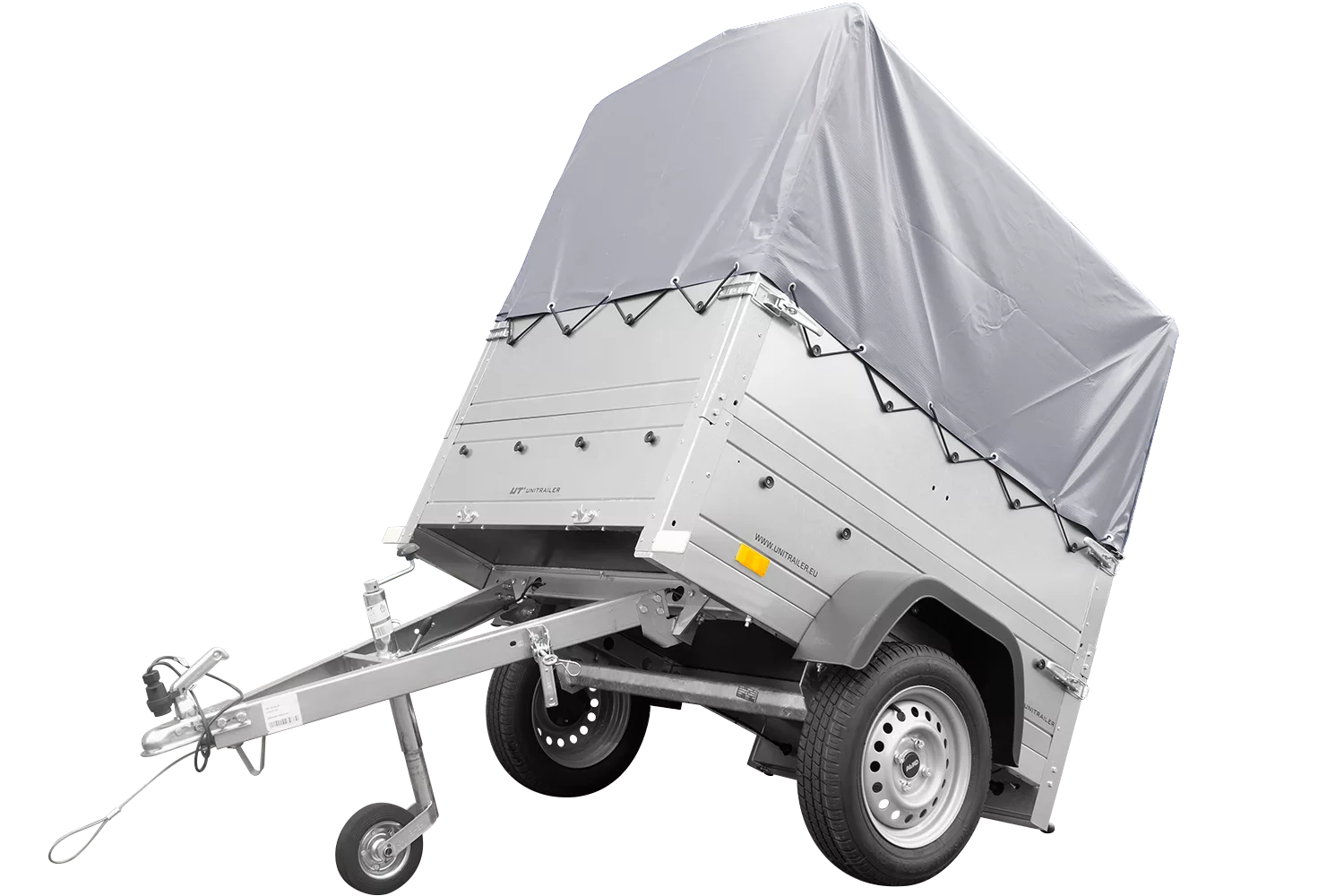 Neuanhänger Kipper ungebremst Garden Trailer 150 KIPP mit zusätzlichen Bordwänden, Stützrad, Hochplane und Hochspriegel-Neu – Bild 7