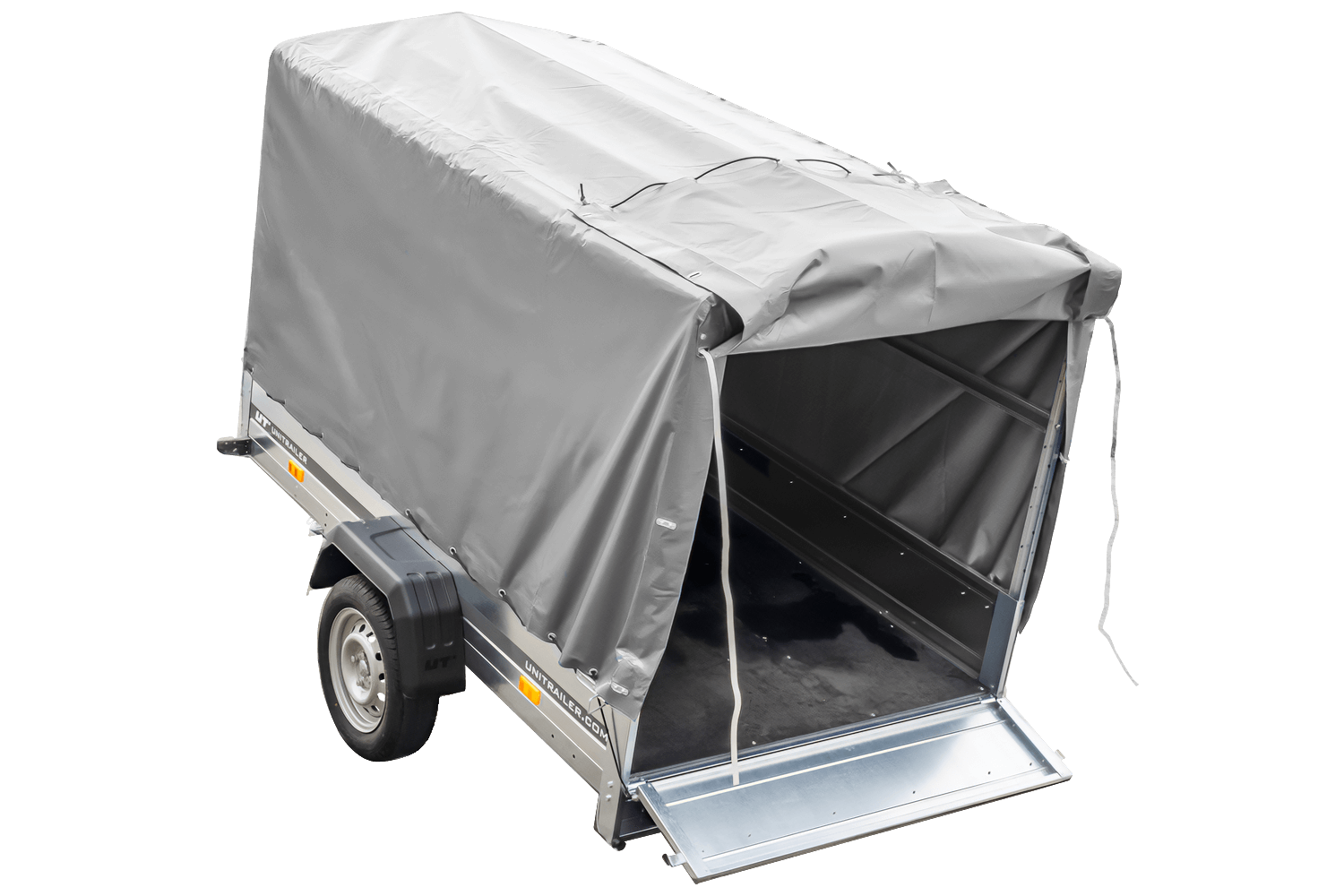 PKW Anhänger 230×125 Garden Trailer 230 KIPP Unitrailer 750 kg mit Stützrad, 110 cm hoher Plane und Hochspriegel-Neu – Bild 3