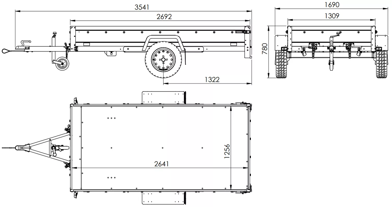 Pkw Anhänger Garden Trailer 264 KIPP mit Stützrad, zusätzlichen Bordwänden, Hochplane und Hochspriegel-Neu – Bild 7