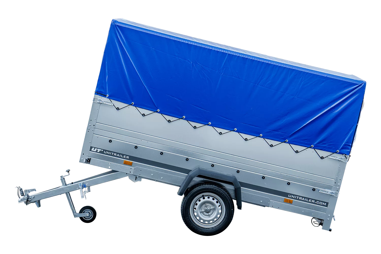 Pkw Anhänger Garden Trailer 264 KIPP mit Stützrad, zusätzlichen Bordwänden, Hochplane und Hochspriegel-Neu – Bild 6