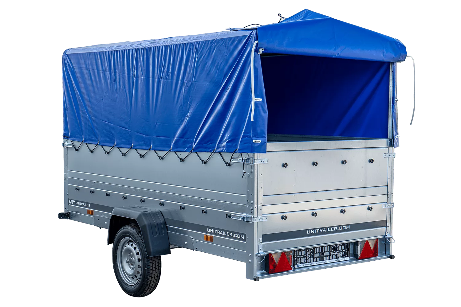 Pkw Anhänger Garden Trailer 264 KIPP mit Stützrad, zusätzlichen Bordwänden, Hochplane und Hochspriegel-Neu – Bild 5