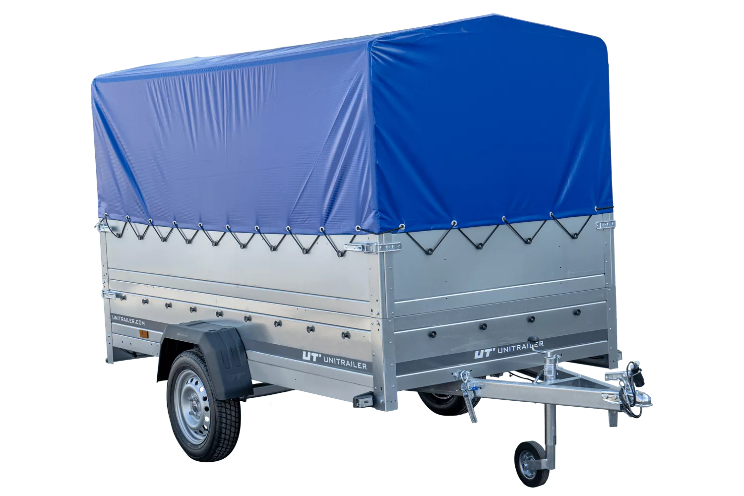 Pkw Anhänger Garden Trailer 264 KIPP mit Stützrad, zusätzlichen Bordwänden, Hochplane und Hochspriegel-Neu – Bild 3
