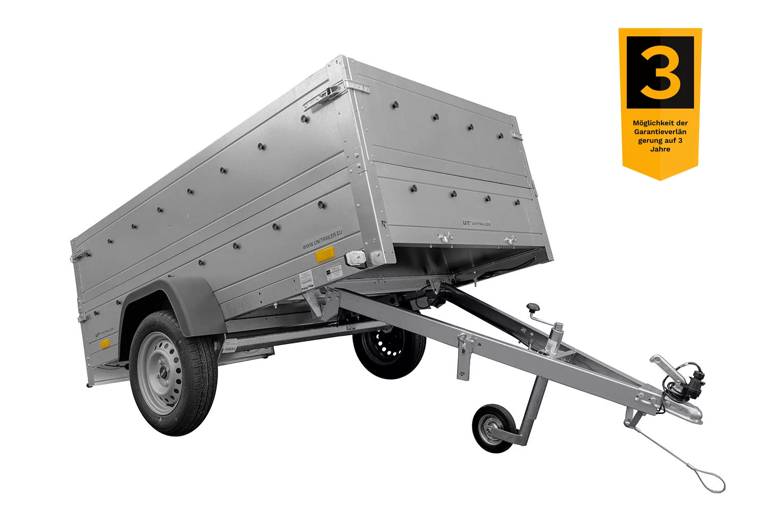 Pkw Anhänger Kipper 230×125 Garden Trailer 230 KIPP Unitrailer 750 kg mit Stützrad und zusätzlichen Bordwänden-Neu – Bild 6