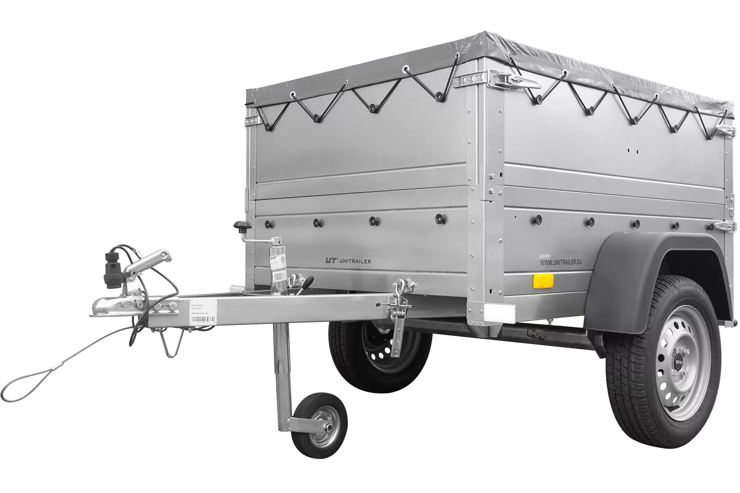 Pkw Anhänger Neu Garden Trailer 150 KIPP mit zusätzlichen Bordwänden, Stützrad und grauer Flachplane-Neu – Bild 6