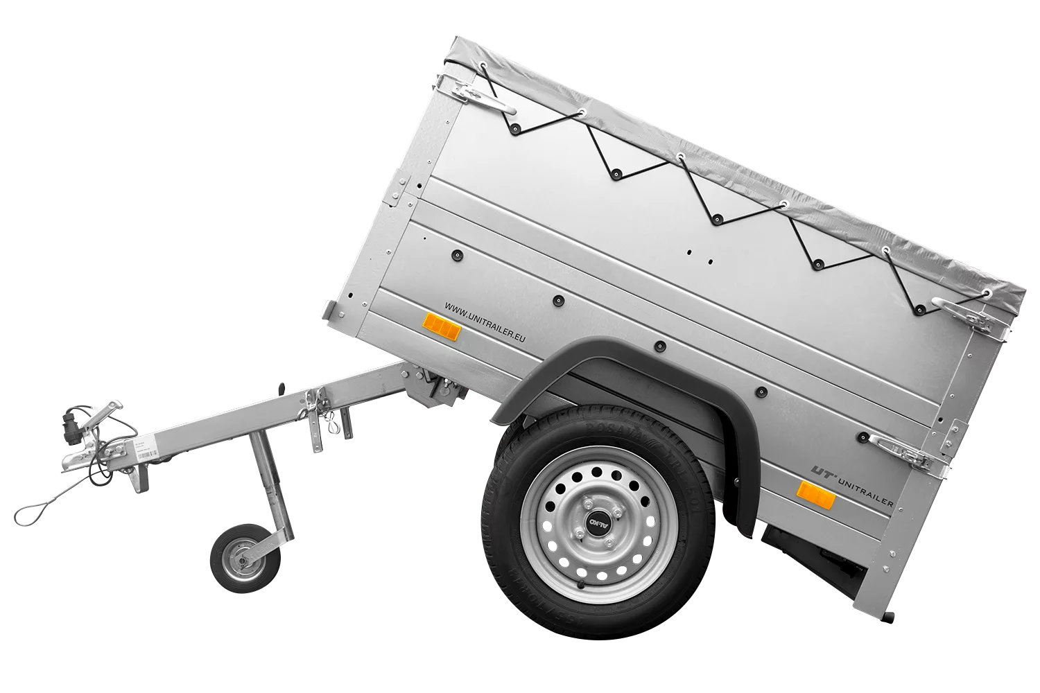 Pkw Anhänger Neu Garden Trailer 150 KIPP mit zusätzlichen Bordwänden, Stützrad und grauer Flachplane-Neu – Bild 5
