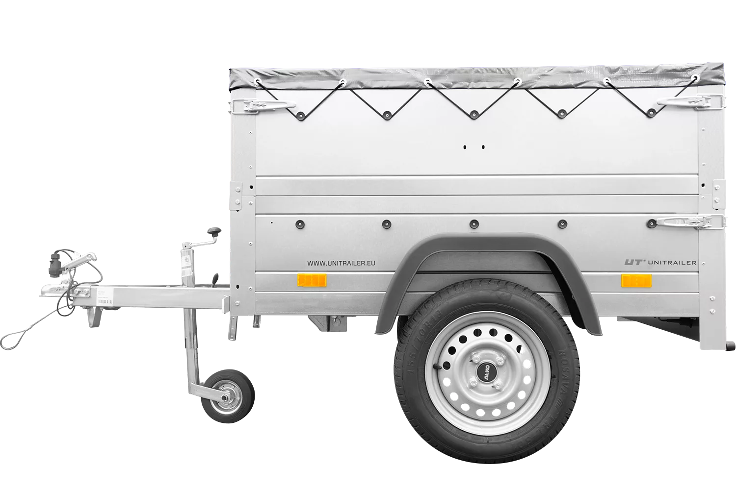 Pkw Anhänger Neu Garden Trailer 150 KIPP mit zusätzlichen Bordwänden, Stützrad und grauer Flachplane-Neu – Bild 4