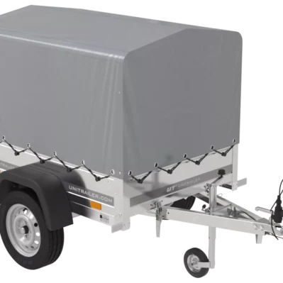 Kipper Anhänger 750 kg Garden Trailer 150 KIPP 150×106 cm [mit Hochplane, Hochspriegel und Stützrad]-Neu