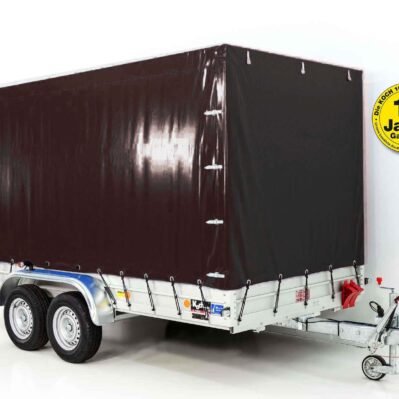 Koch Anhänger mit Plane 185×400 cm 2600 kg | Typ 10.26 | Hochplane 200 cm – Schwarz