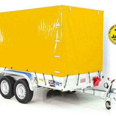 Koch Anhänger mit Plane 150x300cm 2600kg | Typ 7.26 | Hochplane 180cm – Gelb