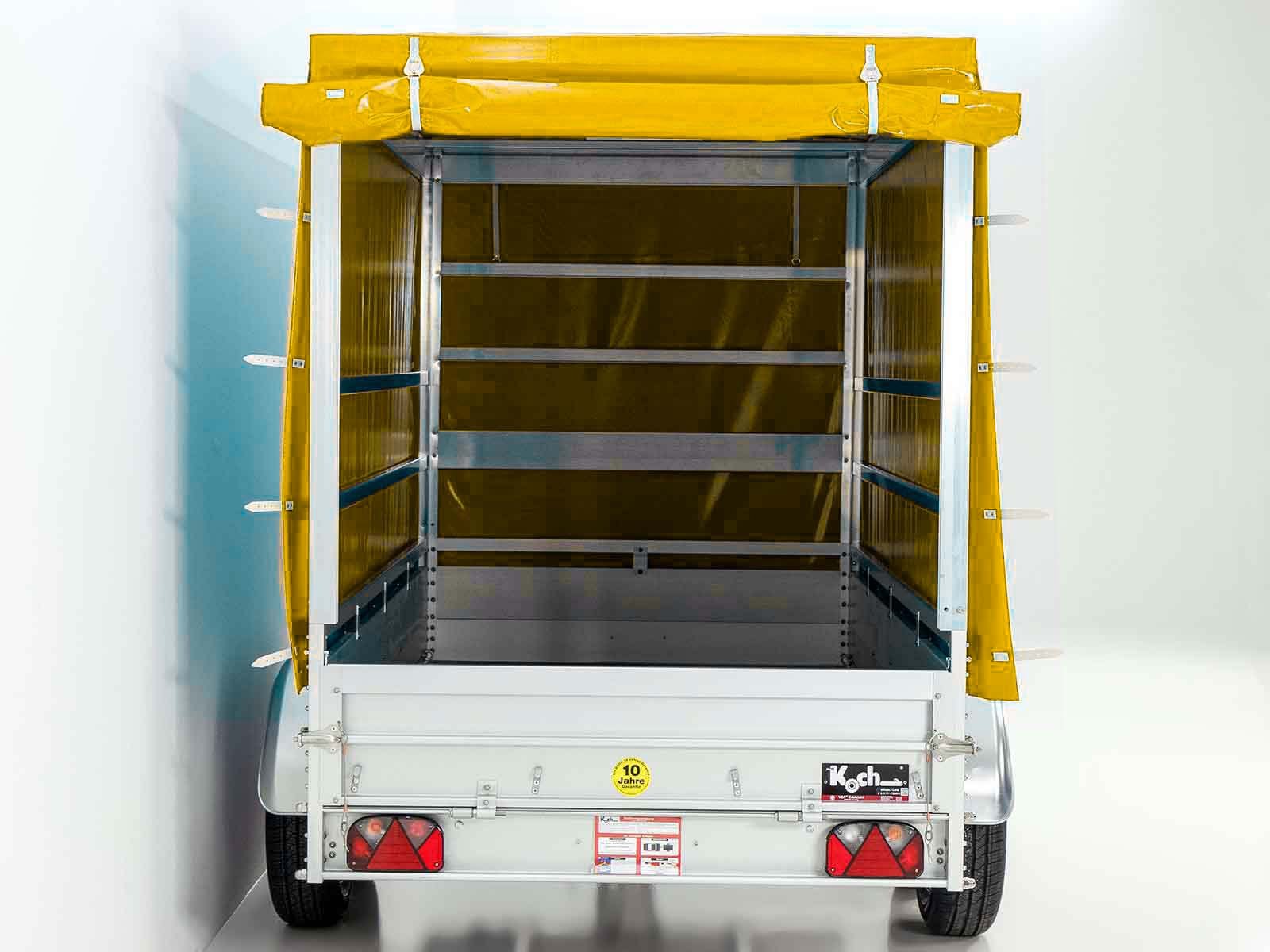 Koch Anhänger mit Plane 150x300cm 2600kg | Typ 7.26 | Hochplane 180cm - Gelb – Bild 5