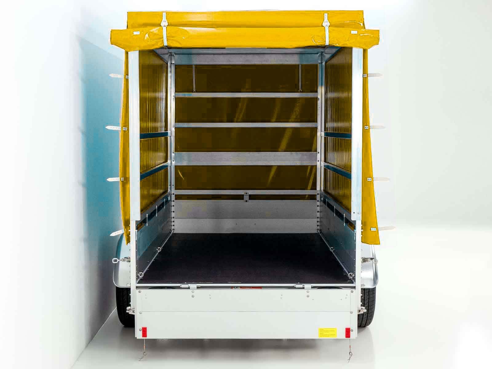 Koch Anhänger mit Plane 150x300cm 2600kg | Typ 7.26 | Hochplane 180cm - Gelb – Bild 6