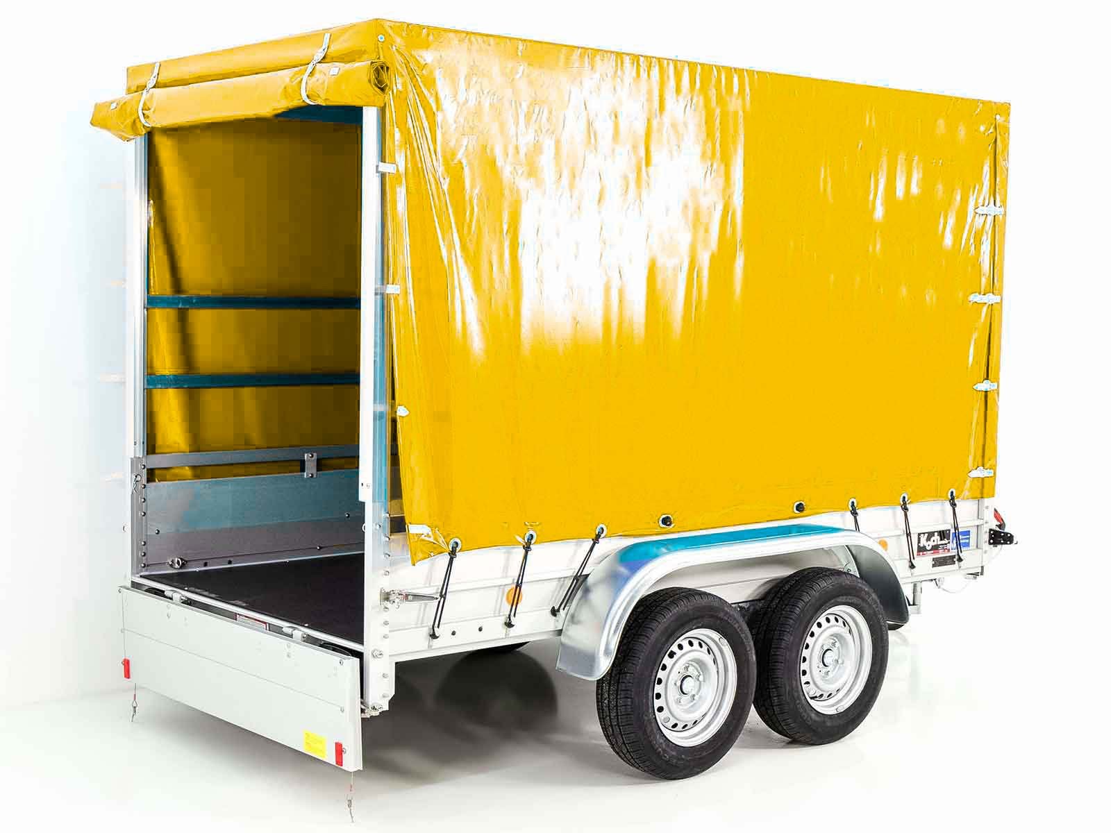 Koch Anhänger mit Plane 150x300cm 2600kg | Typ 7.26 | Hochplane 180cm - Gelb – Bild 7