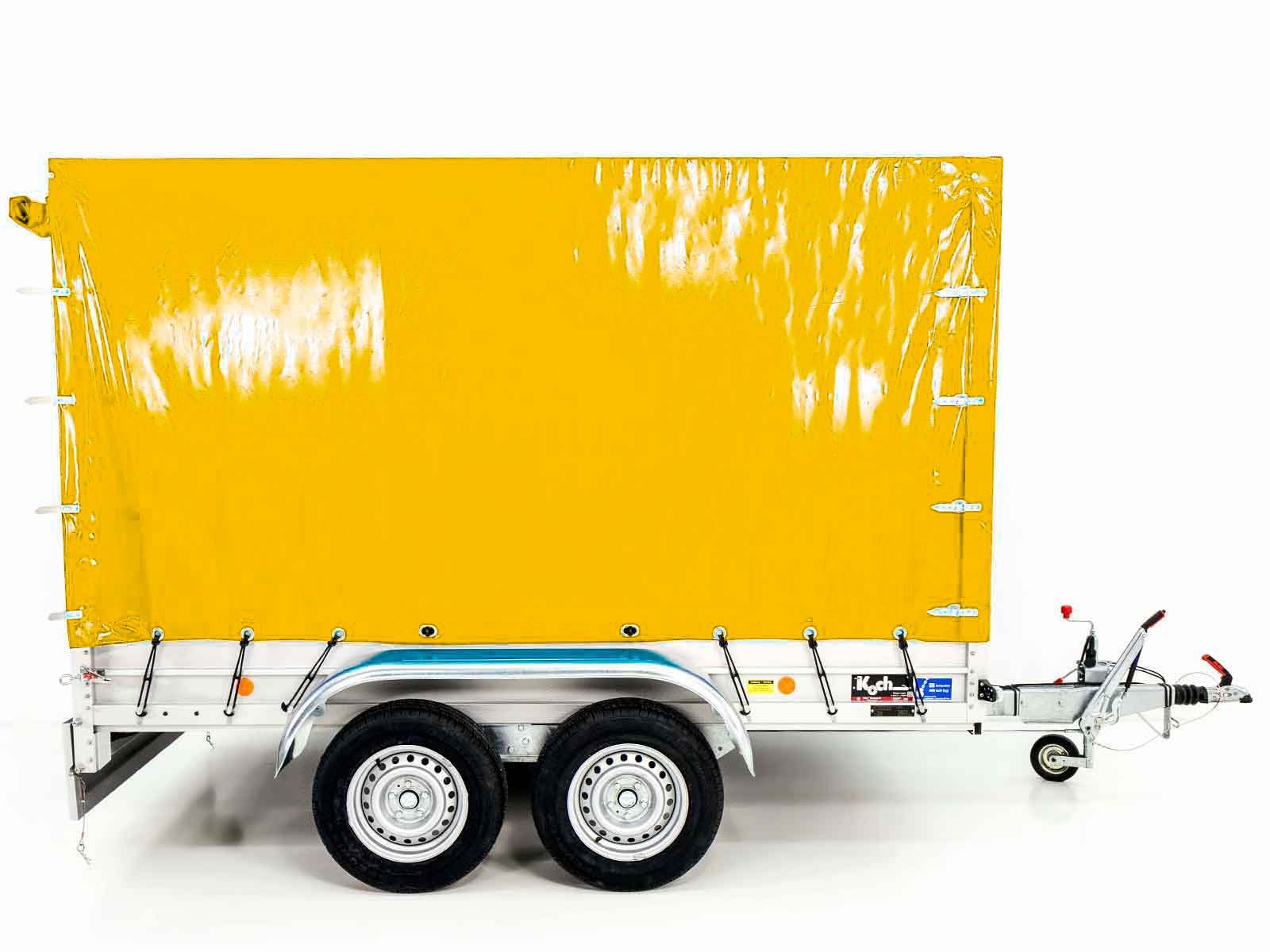 Koch Anhänger mit Plane 150x300cm 2600kg | Typ 7.26 | Hochplane 180cm - Gelb – Bild 8