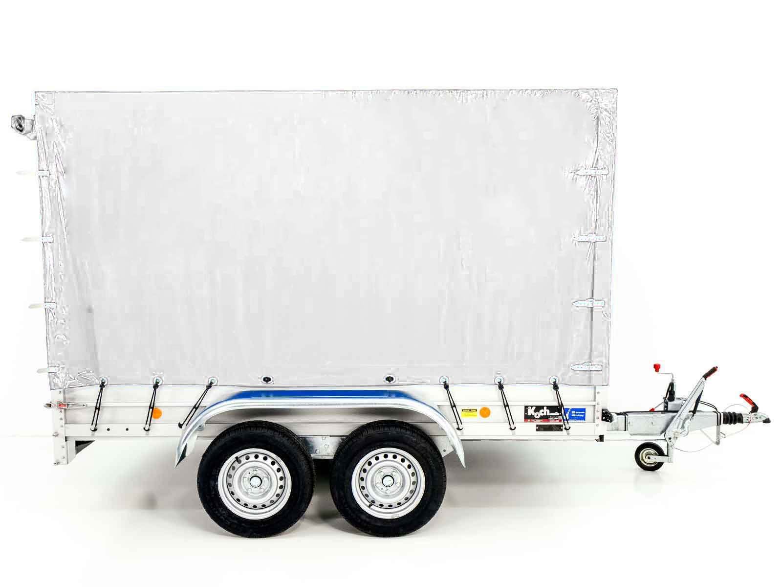 Koch Anhänger mit Plane 150x300cm 2600kg | Typ 7.26 | Hochplane 180cm - Weiß – Bild 3