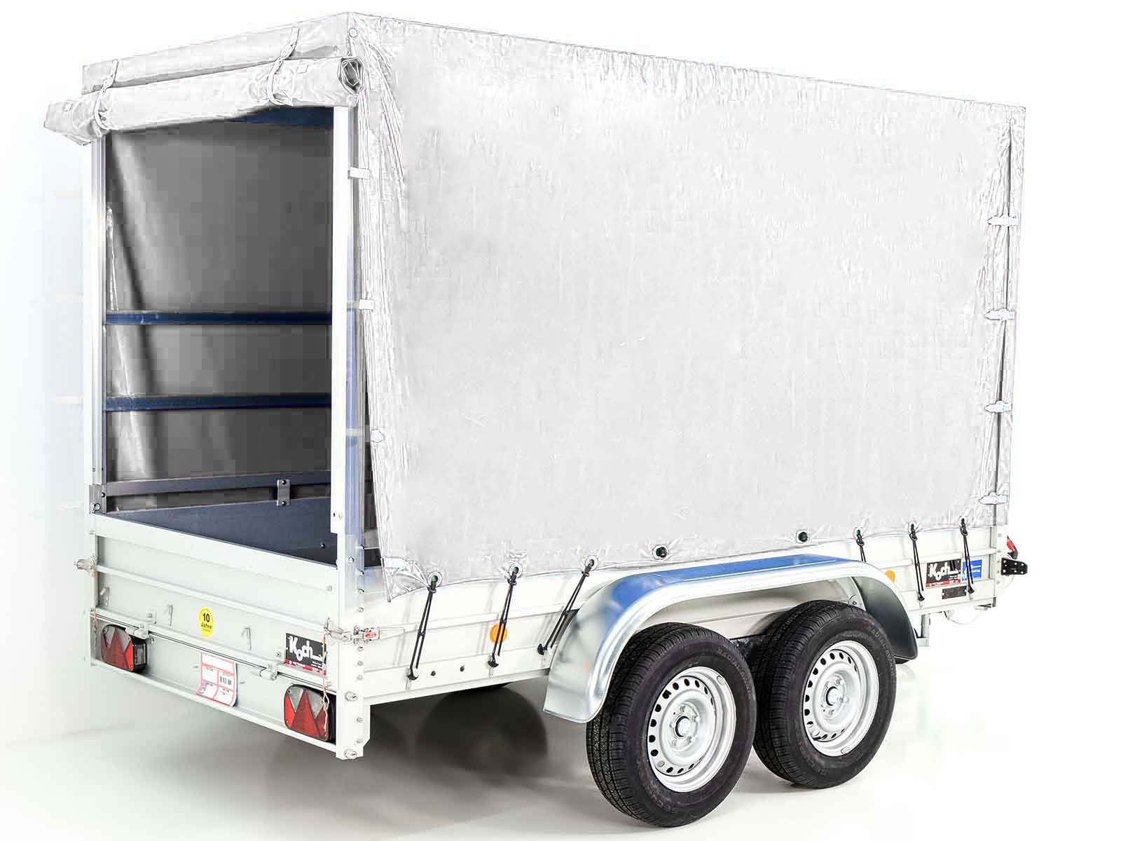 Koch Anhänger mit Plane 150x300cm 2600kg | Typ 7.26 | Hochplane 180cm - Weiß – Bild 4