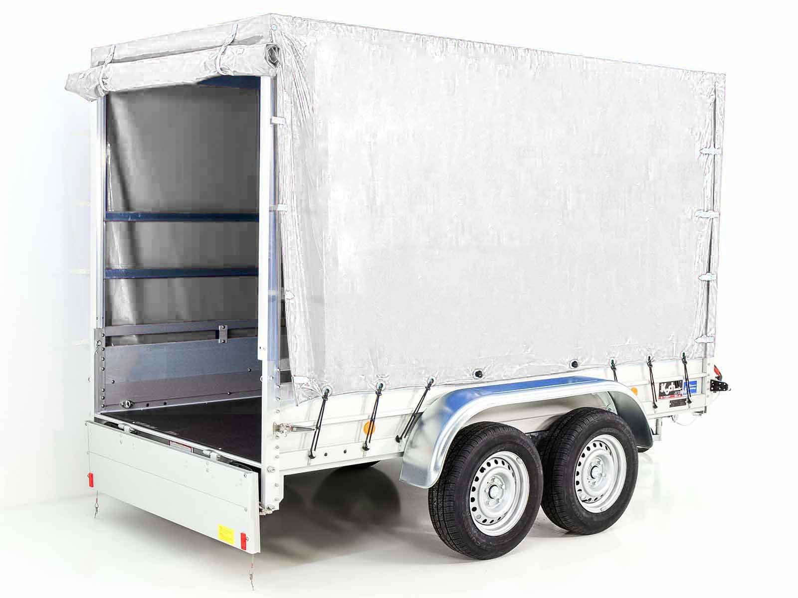 Koch Anhänger mit Plane 150x300cm 2600kg | Typ 7.26 | Hochplane 180cm - Weiß – Bild 7