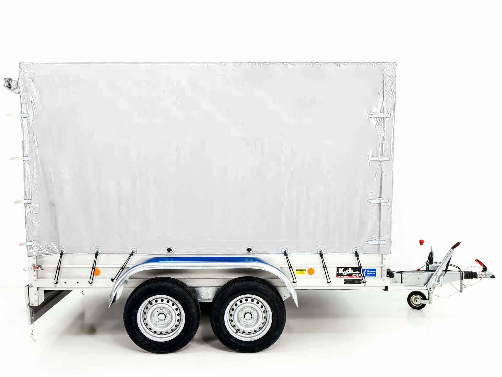 Koch Anhänger mit Plane 150x300cm 2600kg | Typ 7.26 | Hochplane 180cm - Weiß – Bild 8