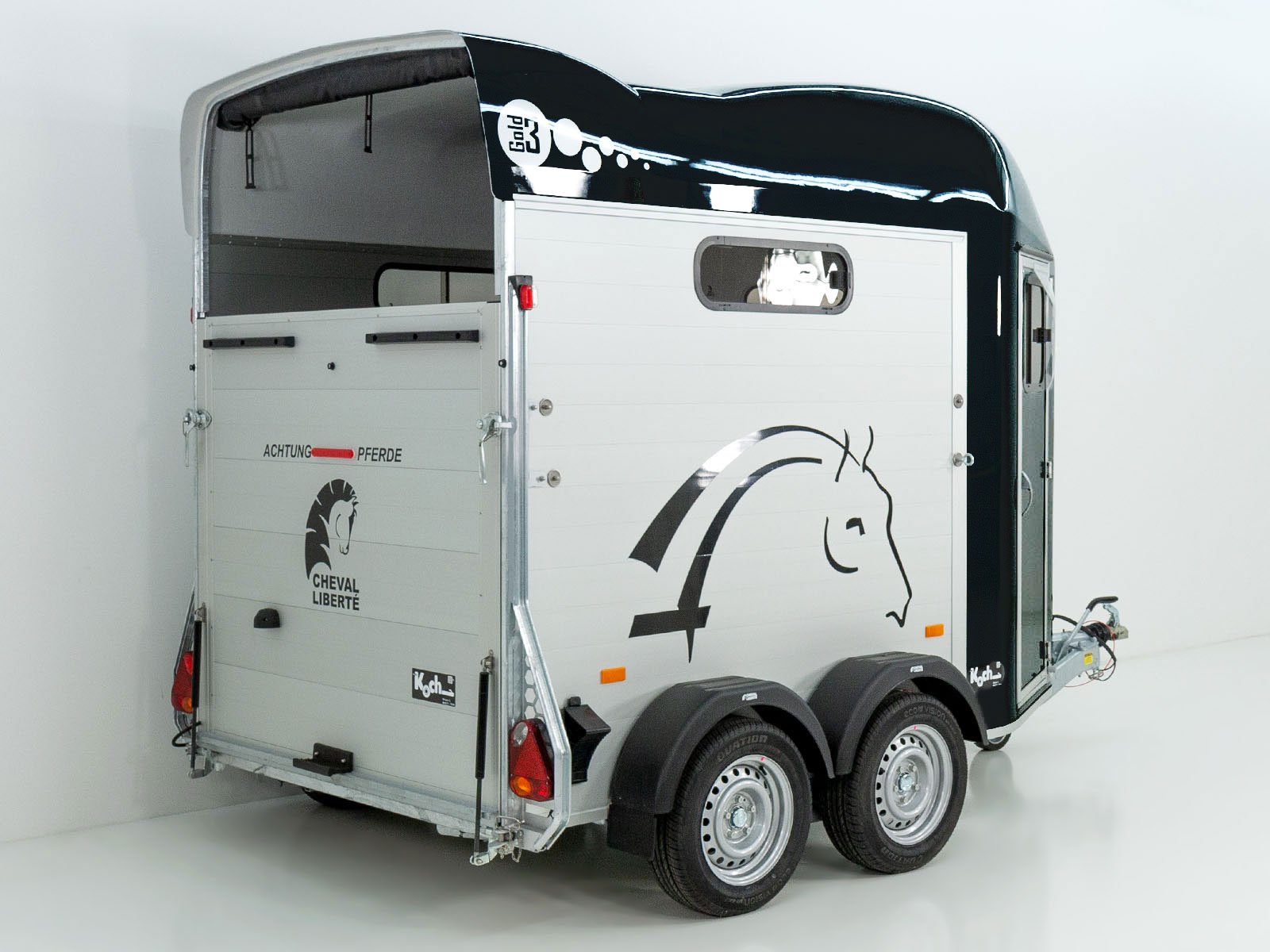 Cheval Liberte Pferdeanhänger GOLD 3 | Premium Pullman 2 | Sattelkammer | schwarz – Bild 14