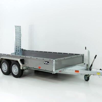 Vezeko Baumaschinenanhänger BA 190x390cm 3,5t | grau | Schwenk-Rampen | SB