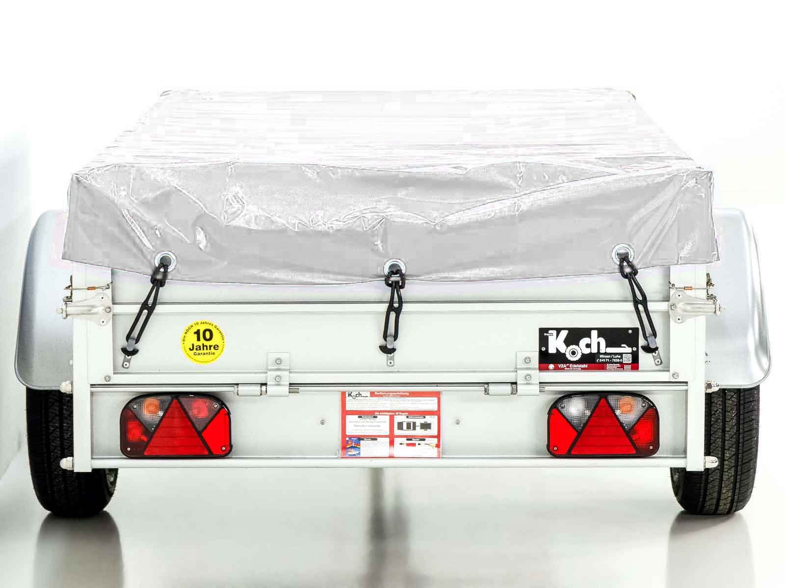 Koch Anhänger mit Plane 125x250cm 750kg | Typ U4 | Flachplane Profi weiß – Bild 5