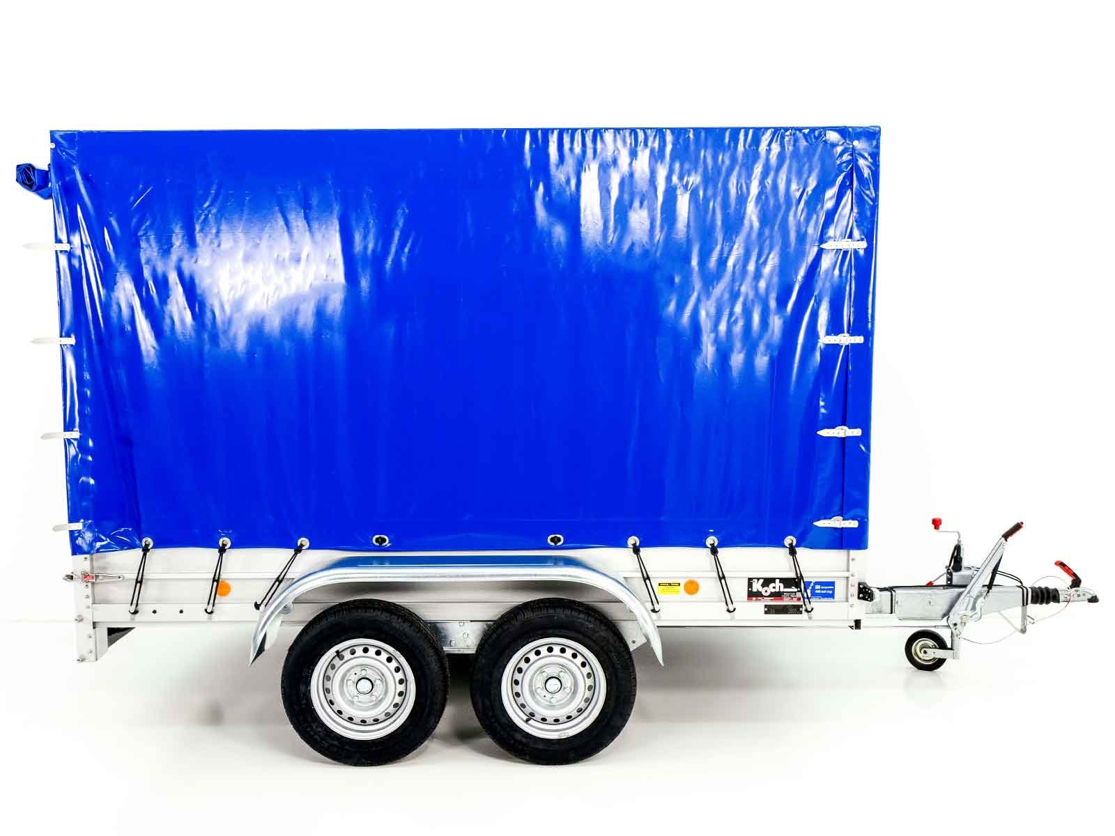 Koch Anhänger mit Plane 150x300cm 2600kg | Typ 7.26 | Hochplane 180cm - Blau – Bild 4