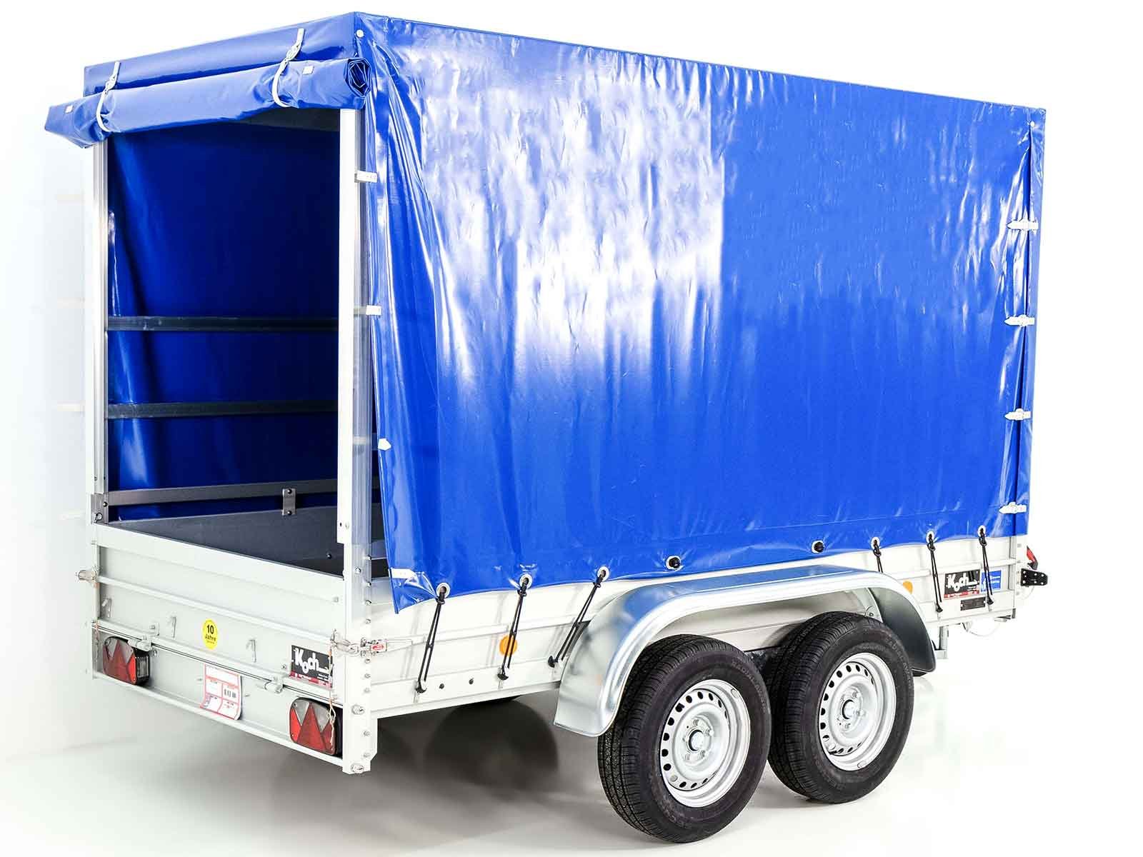 Koch Anhänger mit Plane 150x300cm 2600kg | Typ 7.26 | Hochplane 180cm - Blau – Bild 5