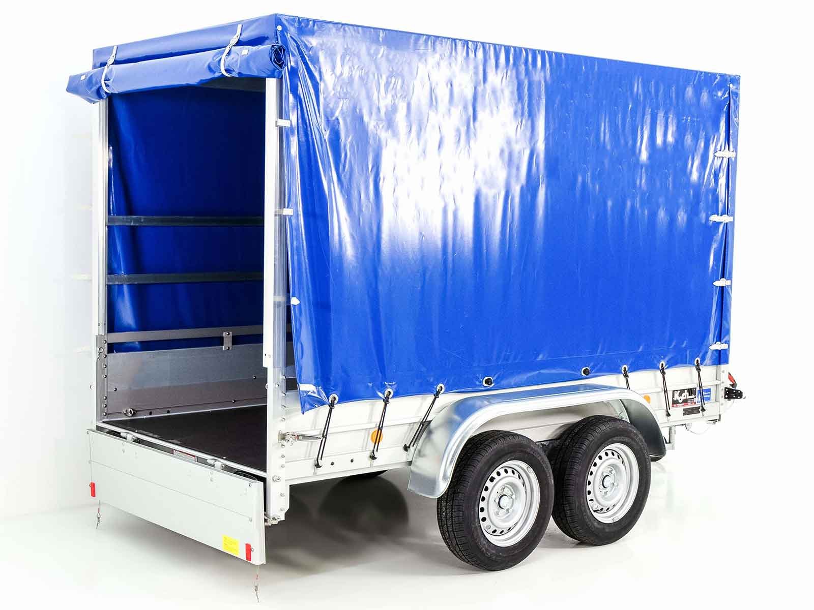 Koch Anhänger mit Plane 150x300cm 2600kg | Typ 7.26 | Hochplane 180cm - Blau – Bild 8