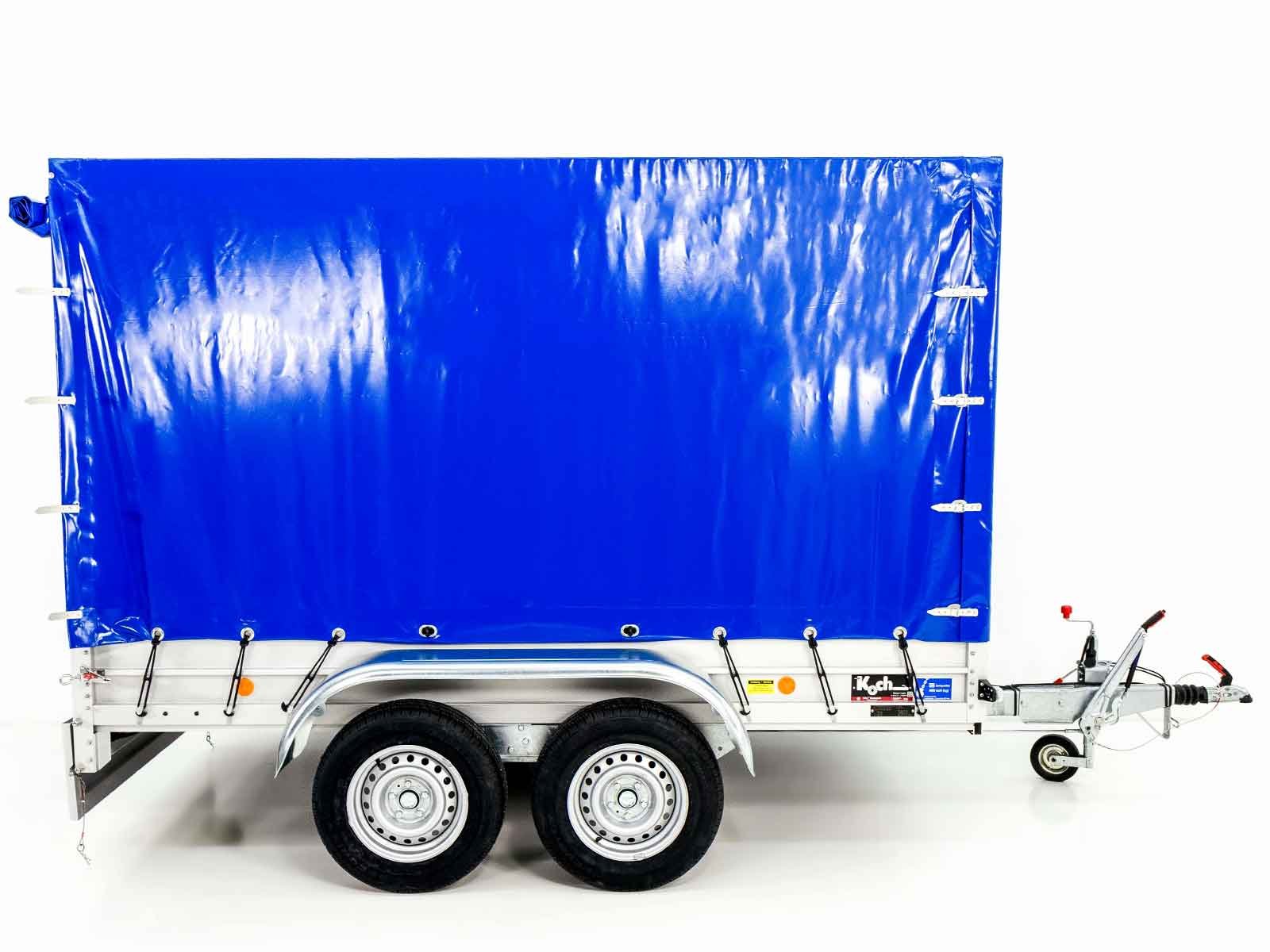 Koch Anhänger mit Plane 150x300cm 2600kg | Typ 7.26 | Hochplane 180cm - Blau – Bild 9