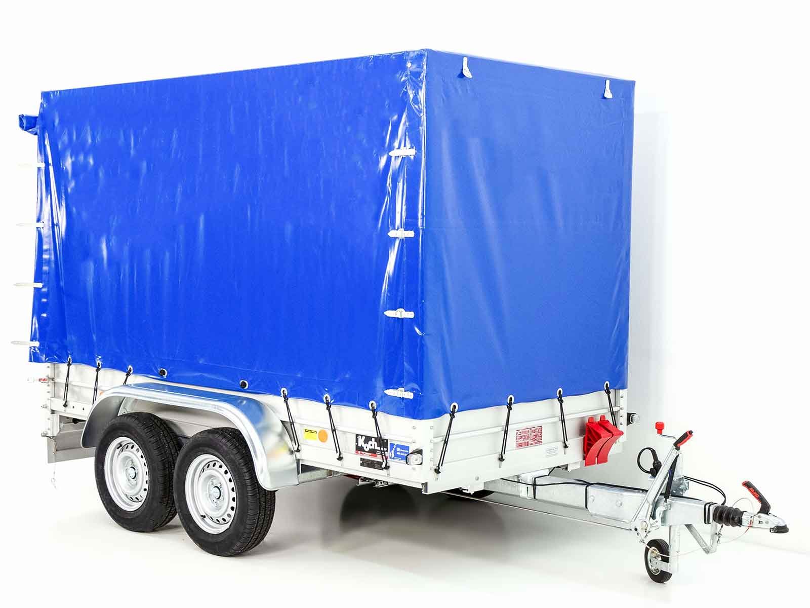 Koch Anhänger mit Plane 150x300cm 2600kg | Typ 7.26 | Hochplane 180cm - Blau – Bild 10