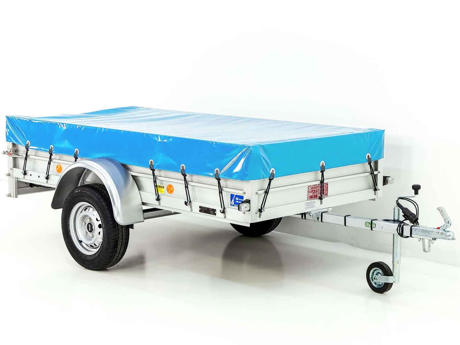 Koch Anhänger mit Plane 125x250cm 750kg | Typ U4 | Flachplane Profi hellblau – Bild 13