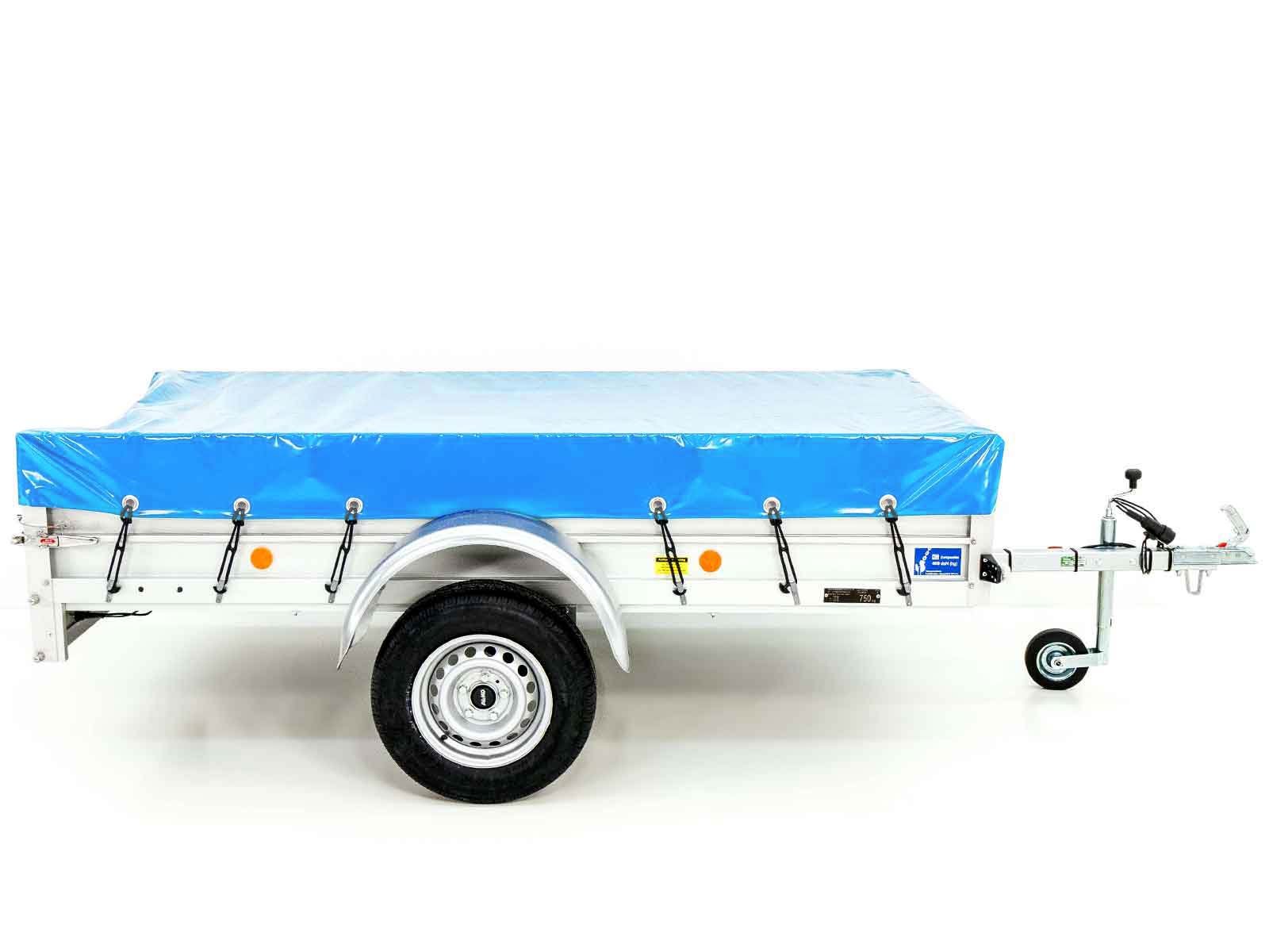 Koch Anhänger mit Plane 125x250cm 750kg | Typ U4 | Flachplane Profi hellblau – Bild 14