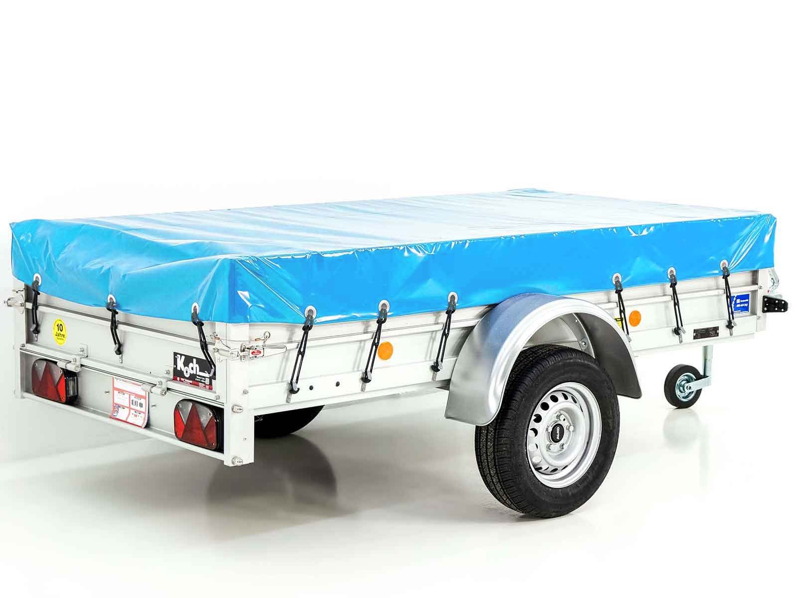 Koch Anhänger mit Plane 125x250cm 750kg | Typ U4 | Flachplane Profi hellblau – Bild 15