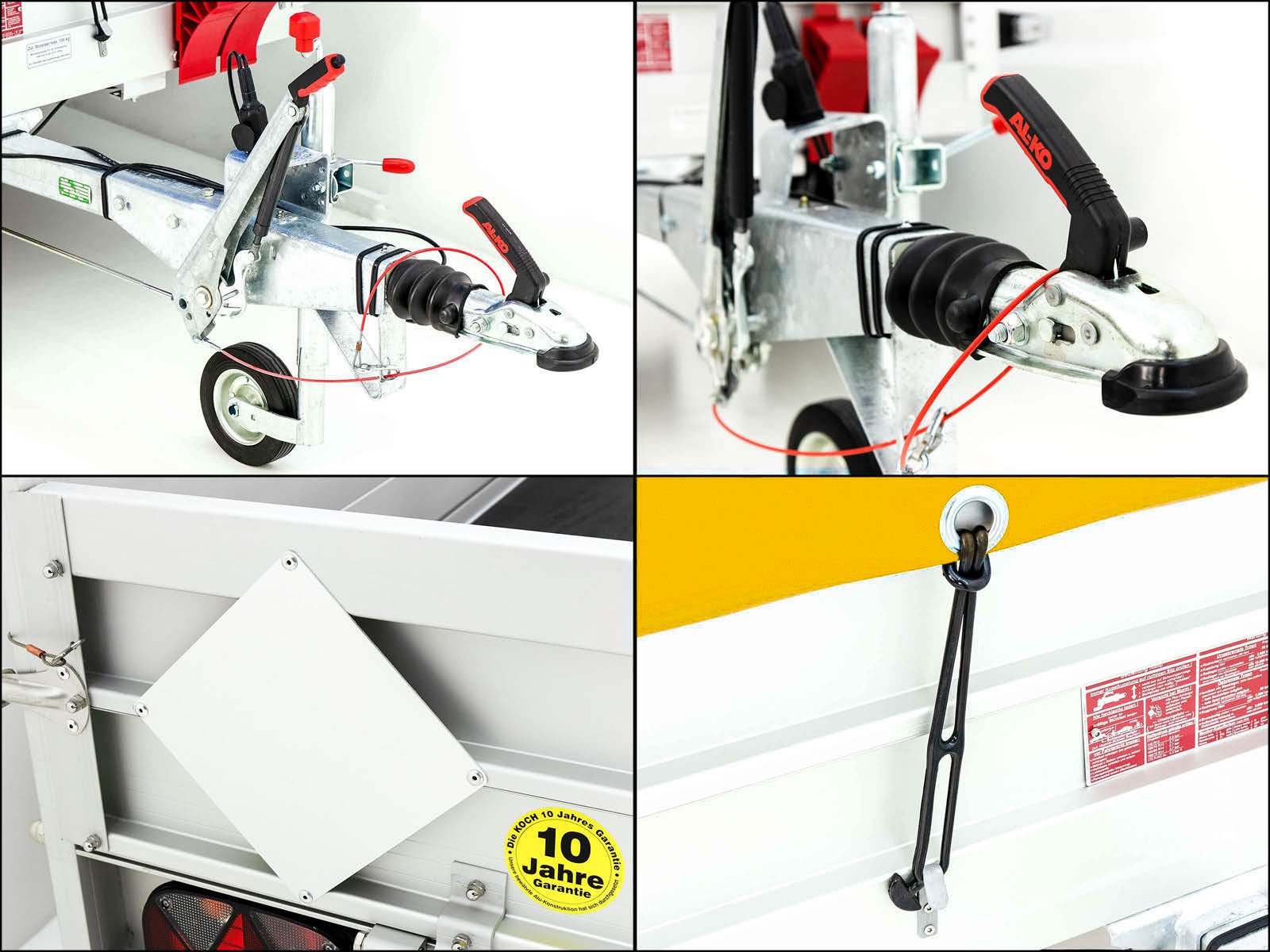 Koch Anhänger mit Plane 150x300cm 1300kg | Typ 7.13 | Hochplane 160cm - Gelb – Bild 13