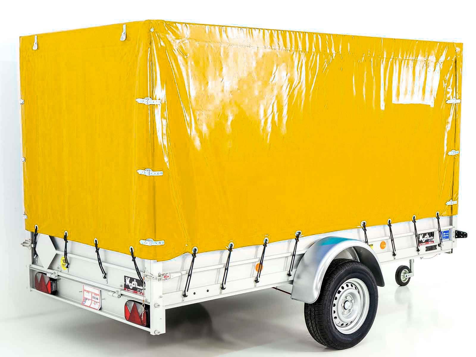 Koch Anhänger mit Plane 150x300cm 1300kg | Typ 7.13 | Hochplane 160cm - Gelb – Bild 6