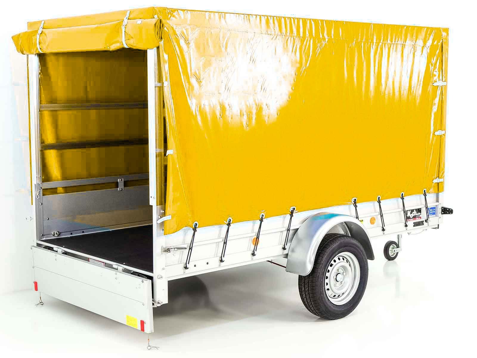 Koch Anhänger mit Plane 150x300cm 1300kg | Typ 7.13 | Hochplane 160cm - Gelb – Bild 9