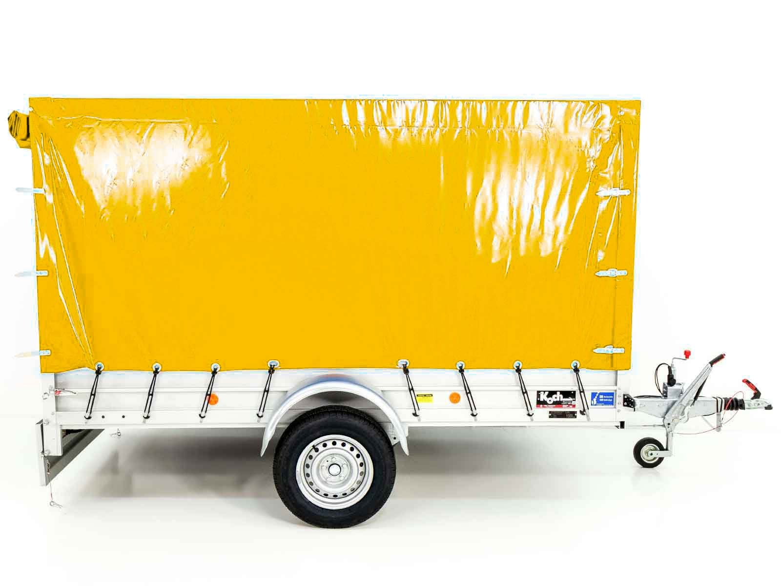 Koch Anhänger mit Plane 150x300cm 1300kg | Typ 7.13 | Hochplane 160cm - Gelb – Bild 10
