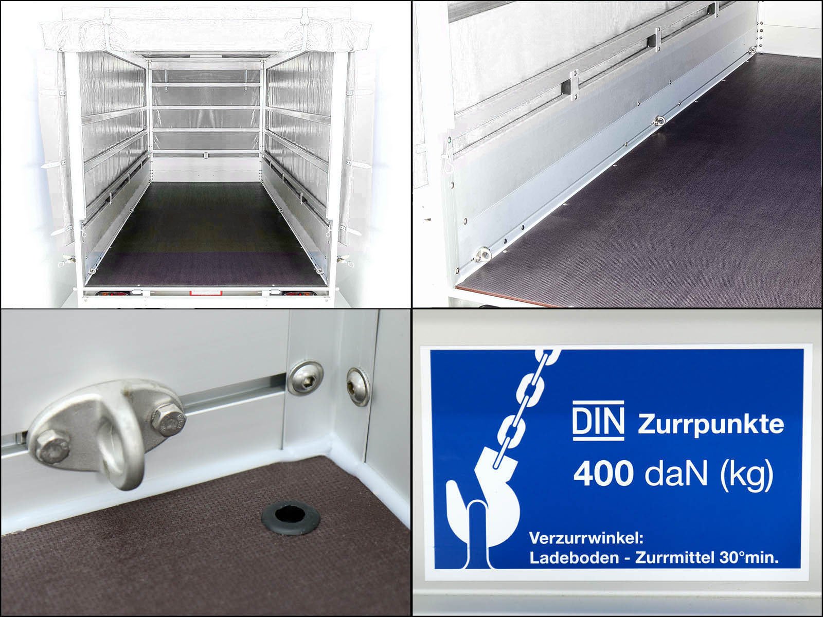 Koch Anhänger mit Plane 150x300cm 1300kg | Typ 7.13 | Hochplane 160cm - Weiß – Bild 8