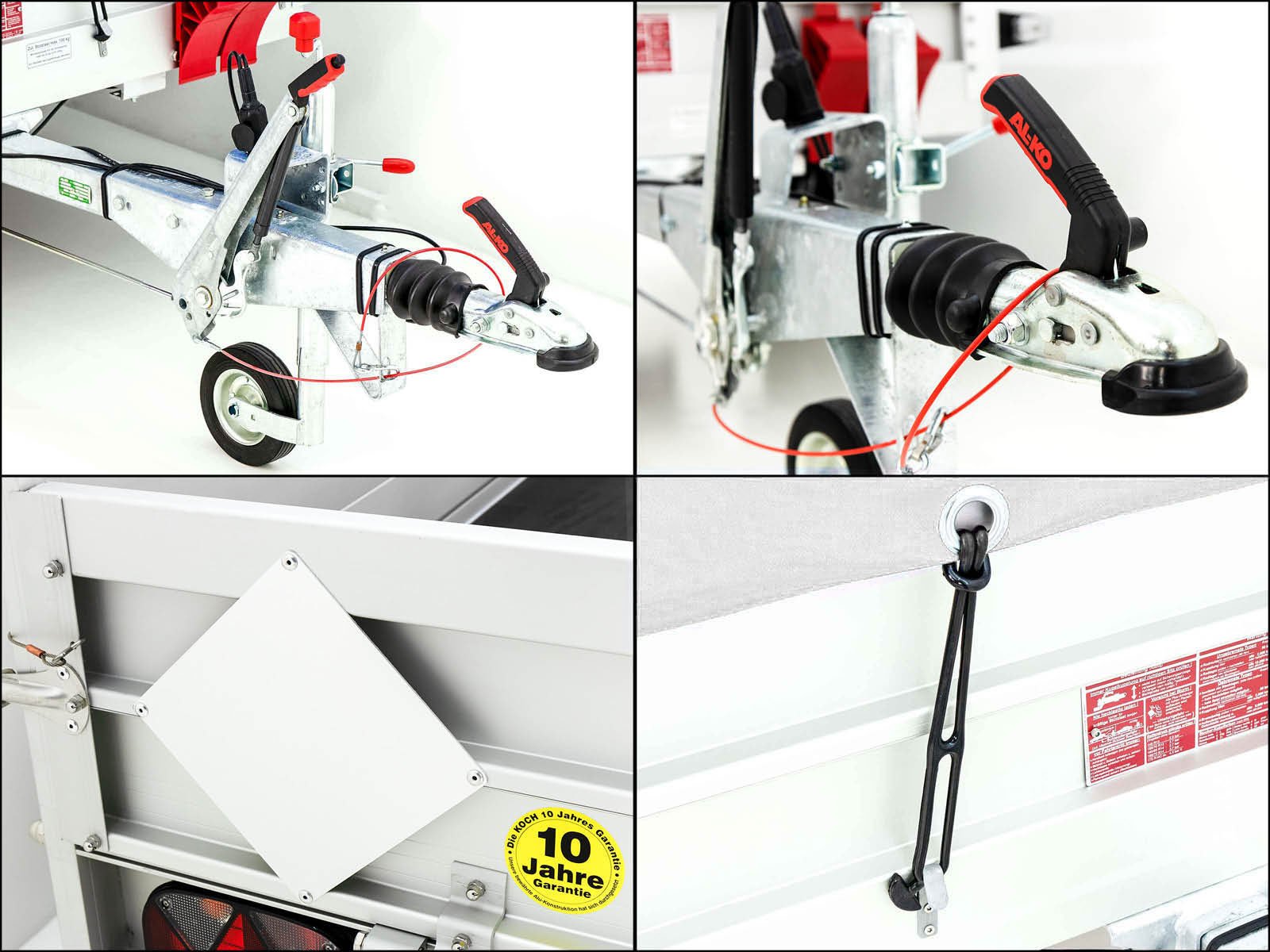Koch Anhänger mit Plane 150x300cm 1300kg | Typ 7.13 | Hochplane 160cm - Weiß – Bild 9